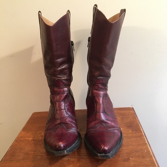 Gianni Barbato Red Leather Western Boots Size 38.5 (US 8 1/2) - Picture 4 of 15